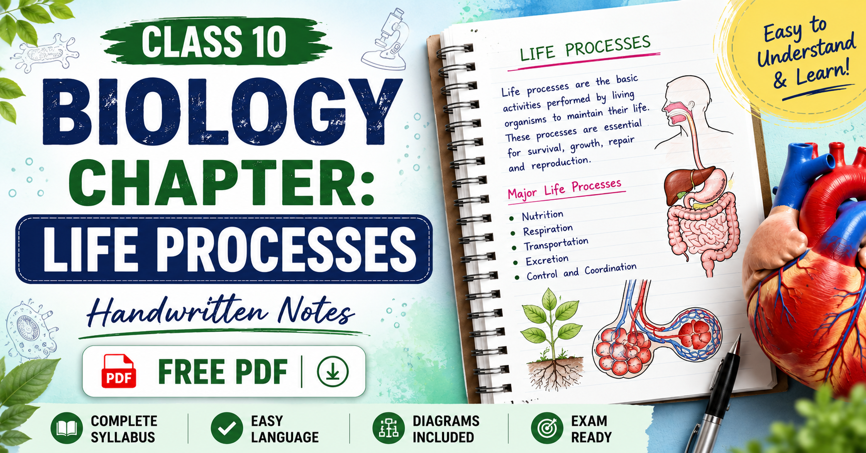 Life processes handwritten notes
