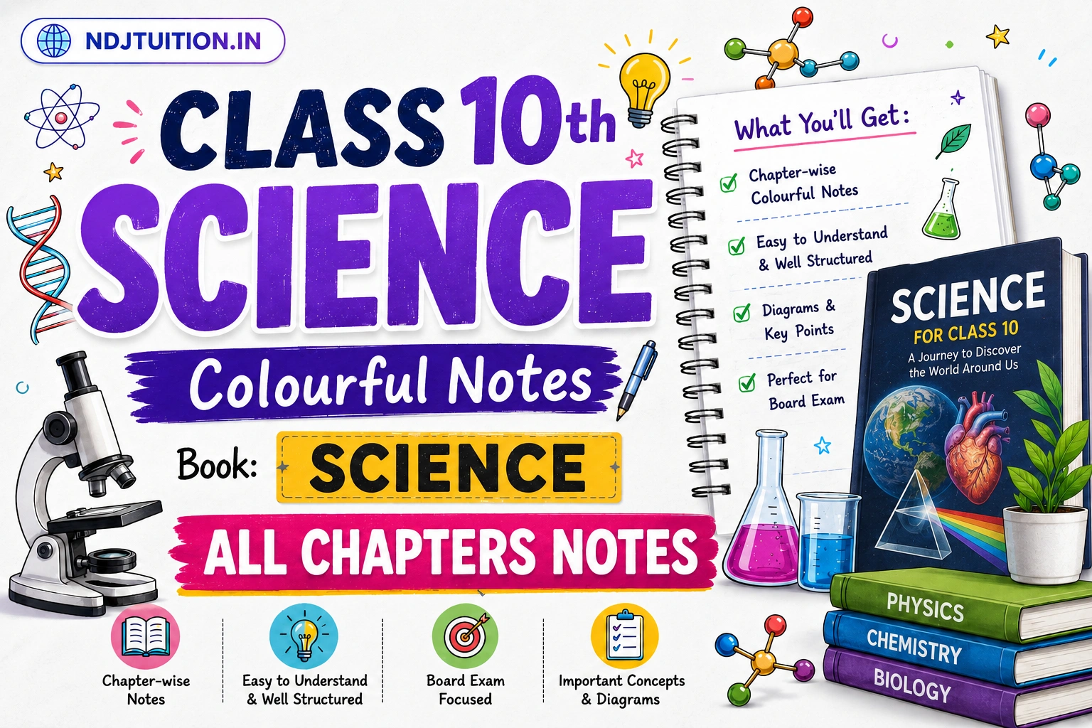 Class 10 Science Colourful Handwritten Notes Free PDF