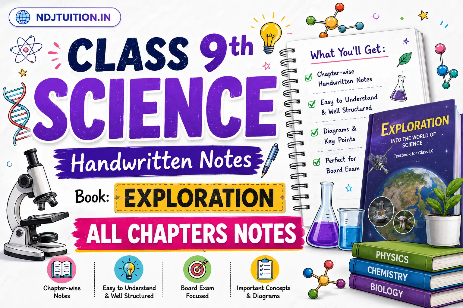 Class 9 Science Colourful Handwritten Notes