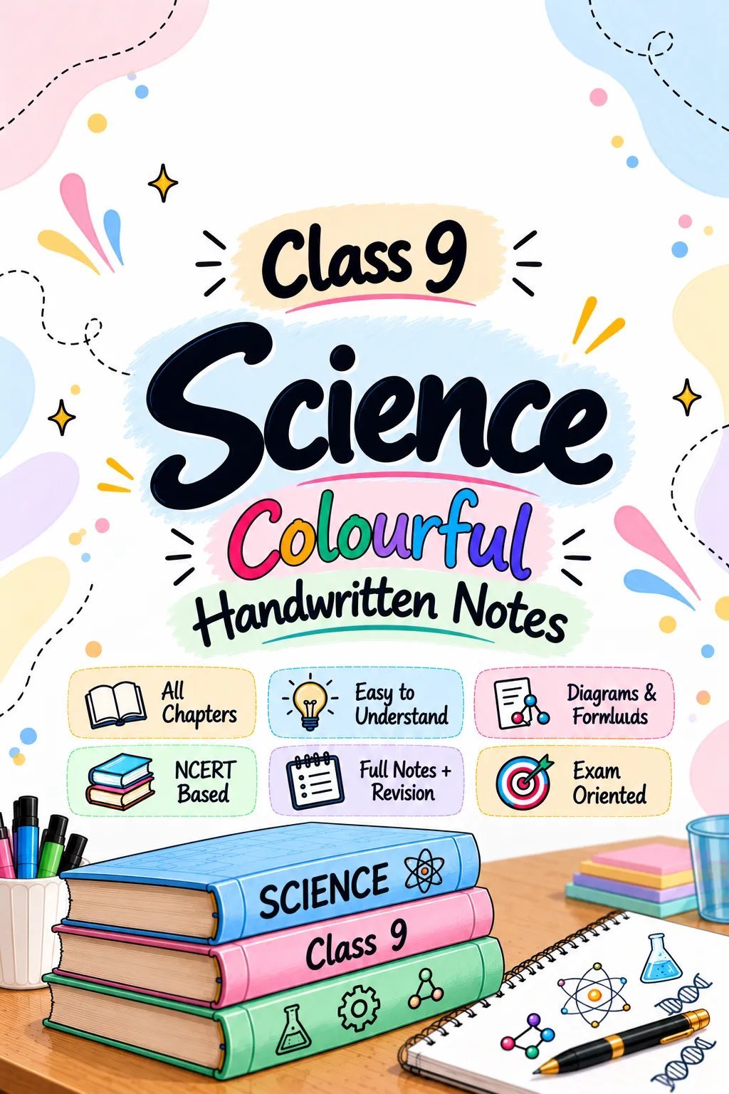 9th Science Colourful Handwritten Notes