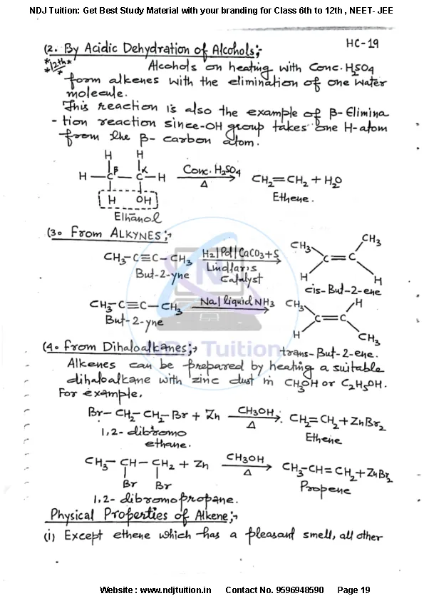 Hydrocarbons handwritten Notes 